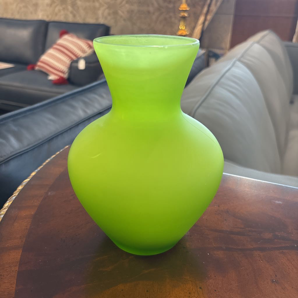 Green Satin Glass Vase SMALLS