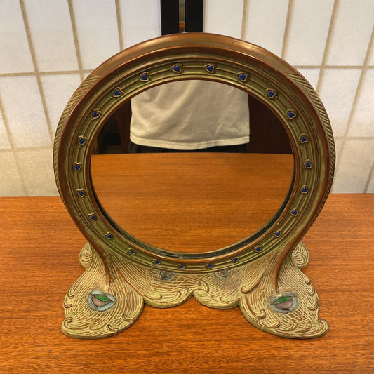 Tiffany Peacock Feather Mirror Reproduction