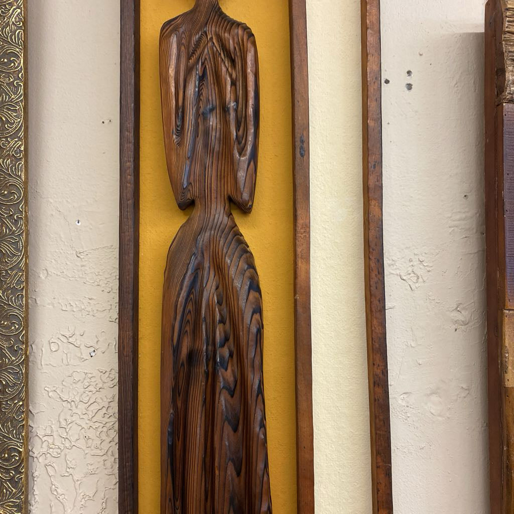 WITCO MCM Carved Wood Polynesian Woman Plaque