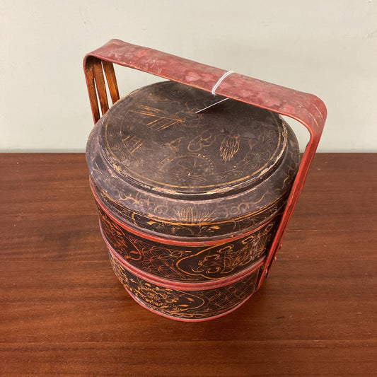 Antique Chinese Stacking Wedding Basket SMALLS
