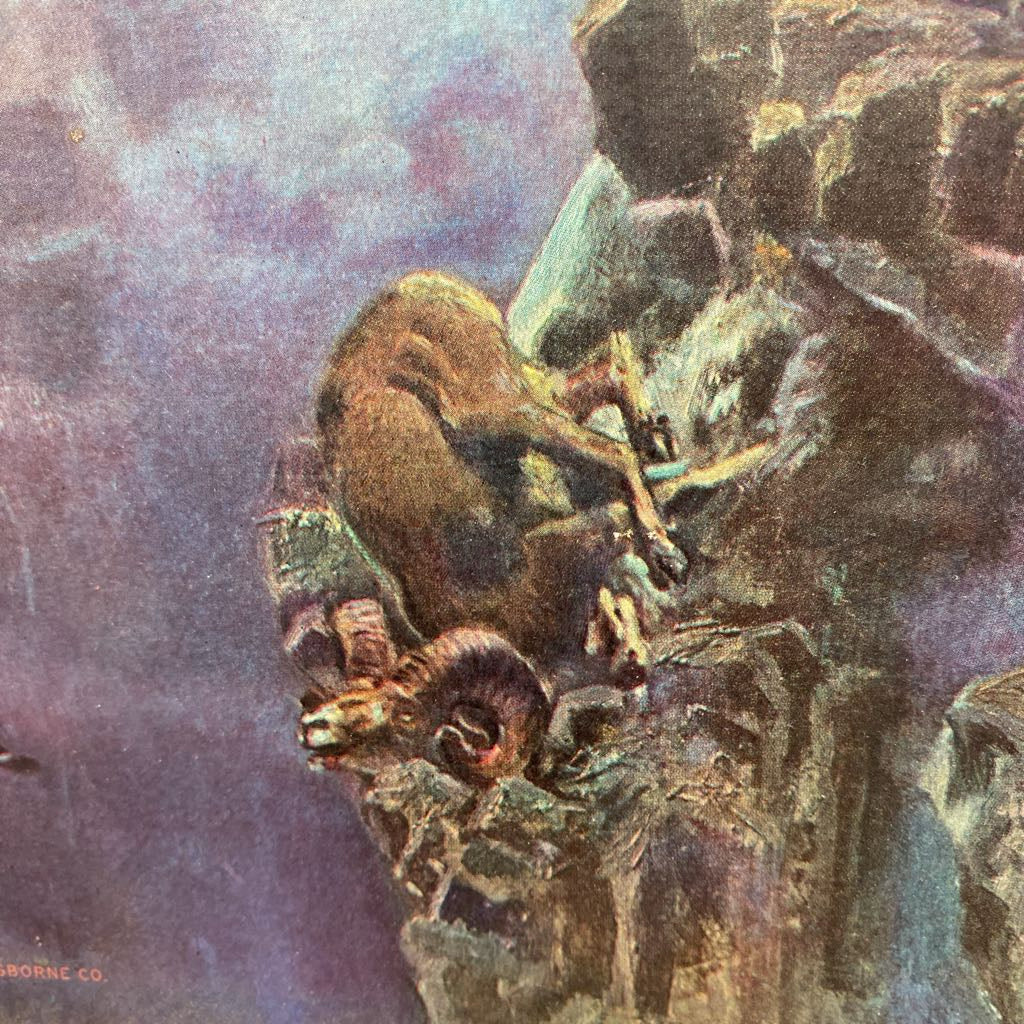 Vintage Old West Cowboy & Ram Art