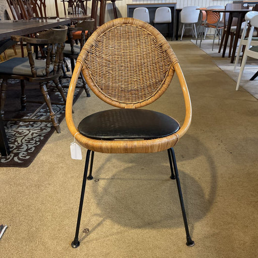 Glossy Woven Vintage Hong Kong Chair with Black Seat U ACCENT CHAIRS