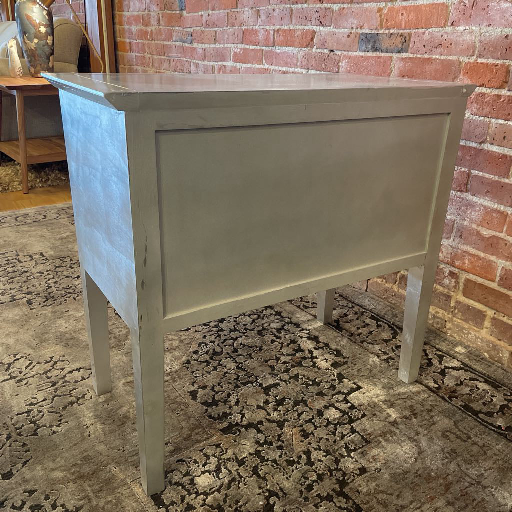 Silver Leaf 3 Drawer Entry Table