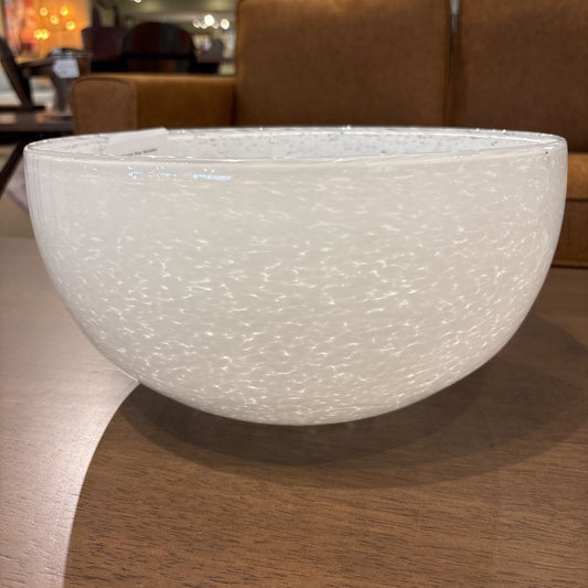 White Ceramic Grey Speckled Bowl