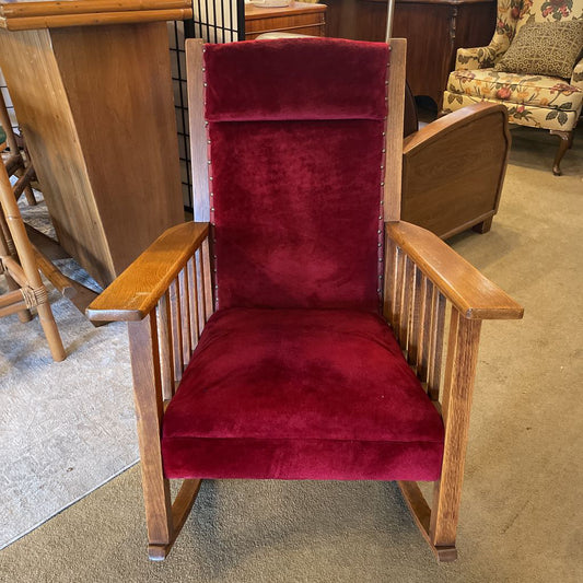 Red Velvet/Moquette Rocking Chair U ACCENT CHAIRS