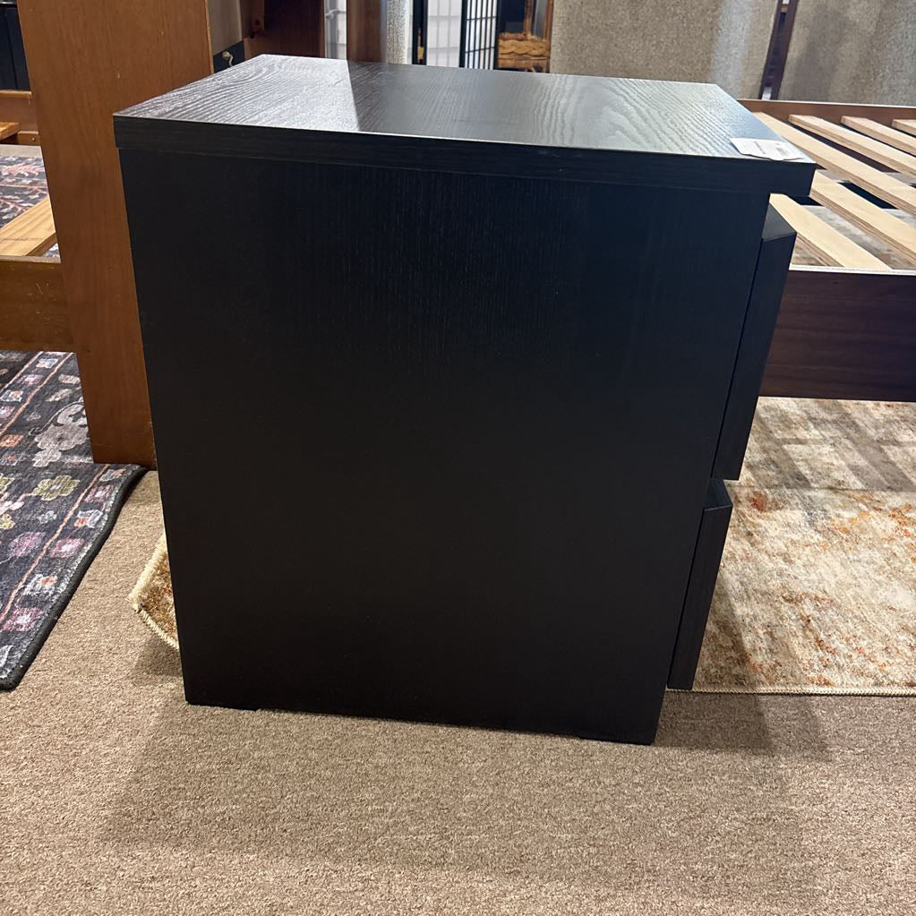 Black 2 Drawer Nightstand