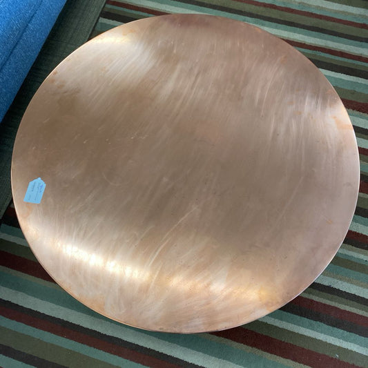 Round Copper Top Coffee Table (AS IS) C COFFEE TABLES