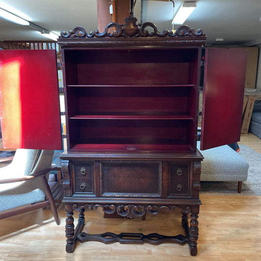 AS IS Mohlenrich Hand Painted Chinoiserie Cocktail Cabinet C BAR CARTS