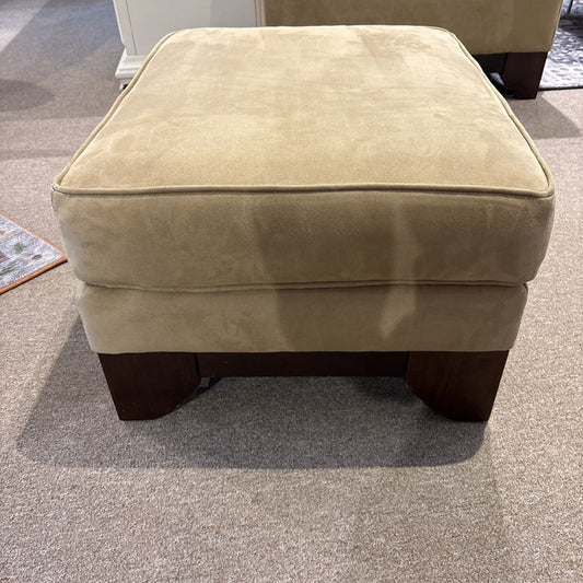Khaki Ultra-Suede Ottoman