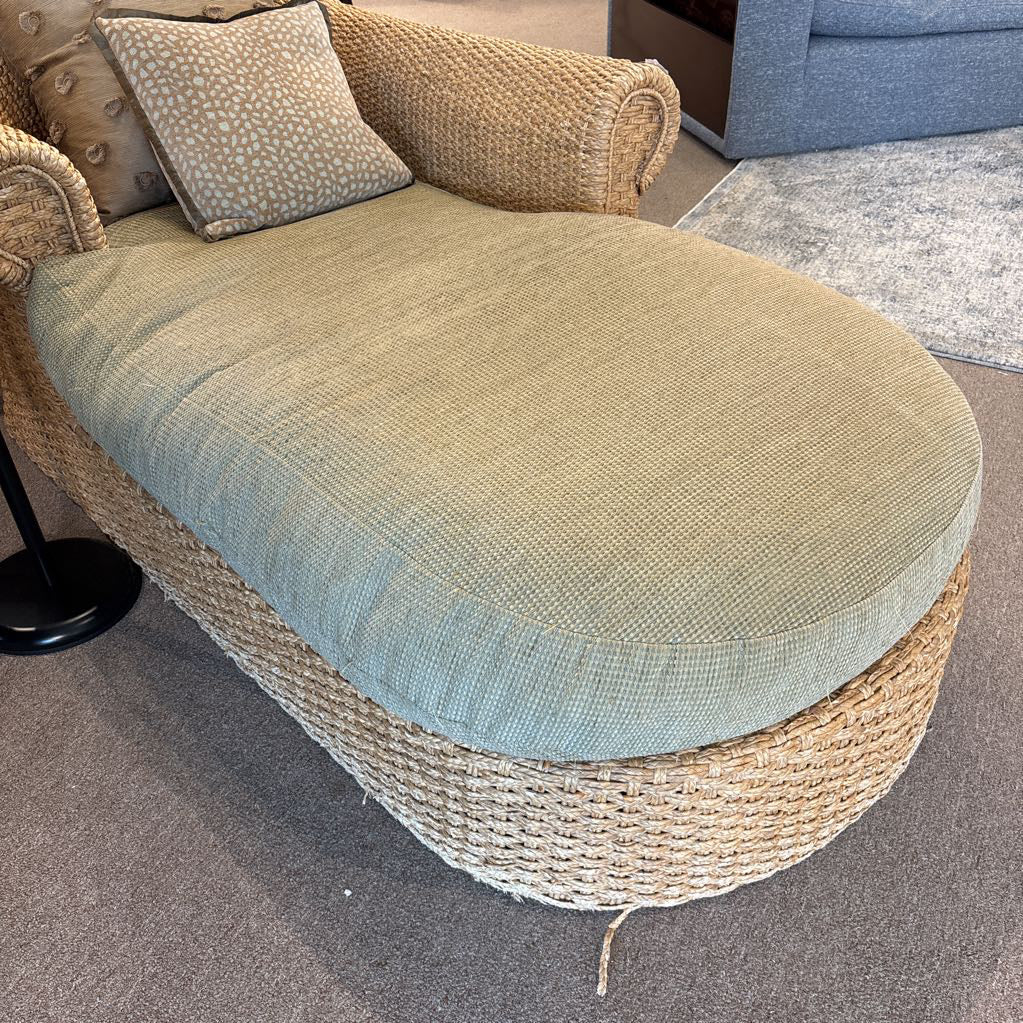 Woven Rattan Chaise Lounge