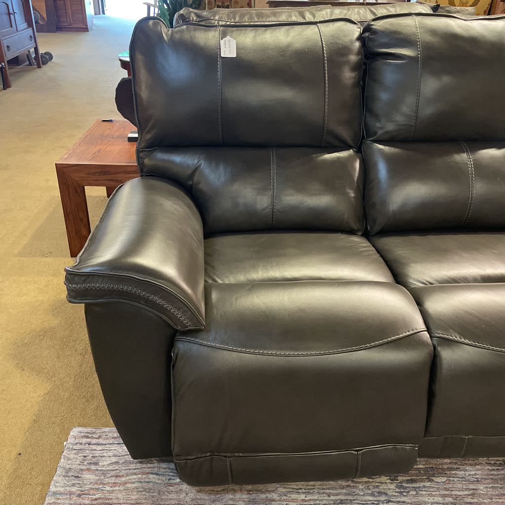 Modern Dark Grey w Stitching Reclining Sofa