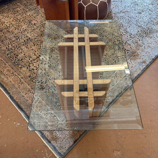 Danish Modern Glass Top Side Table C SIDE TABLES