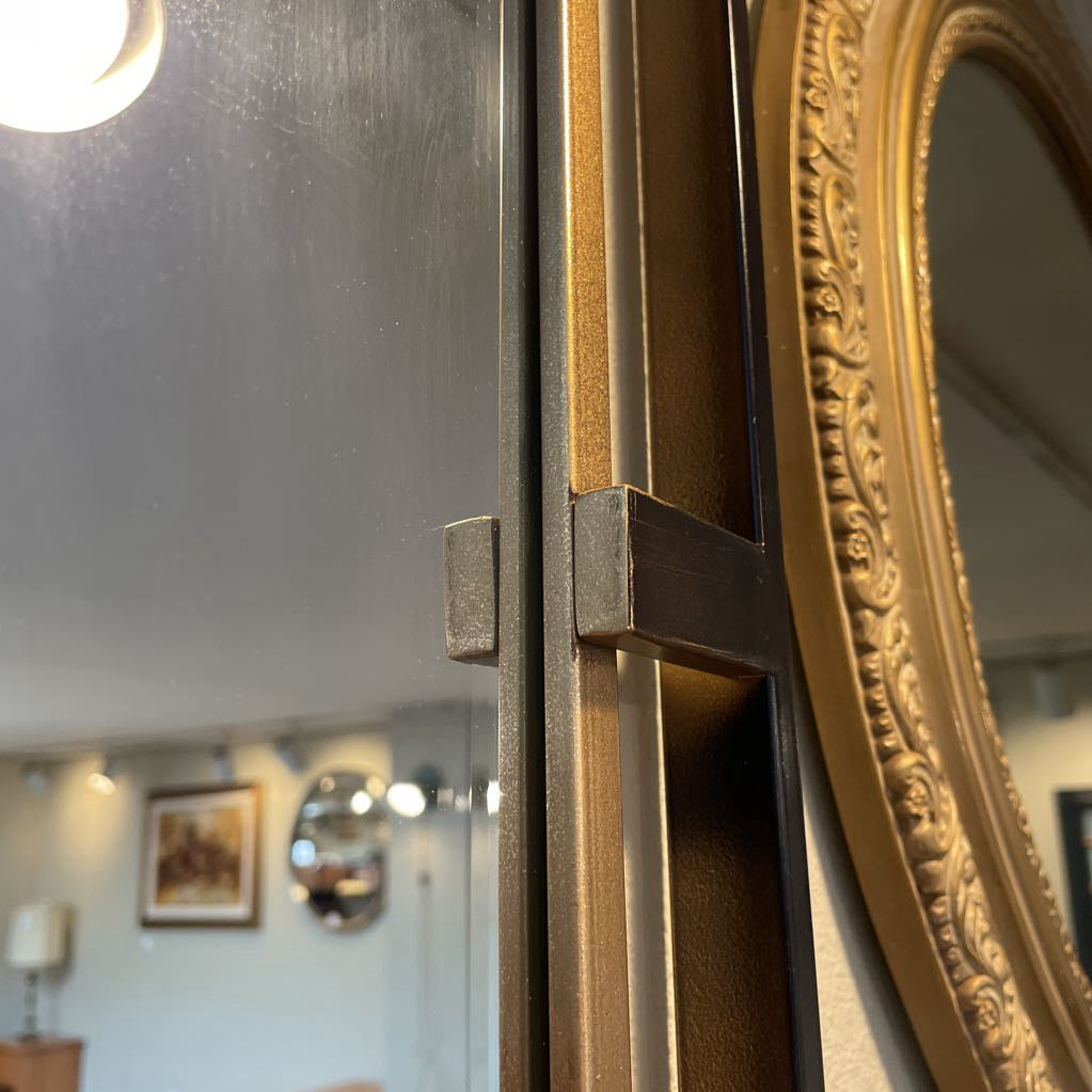 Gold & Black Double Framed Beveled Mirror