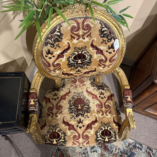 French Rococo Style Gold Painted Accent Chair U ACCENT CHAIRS