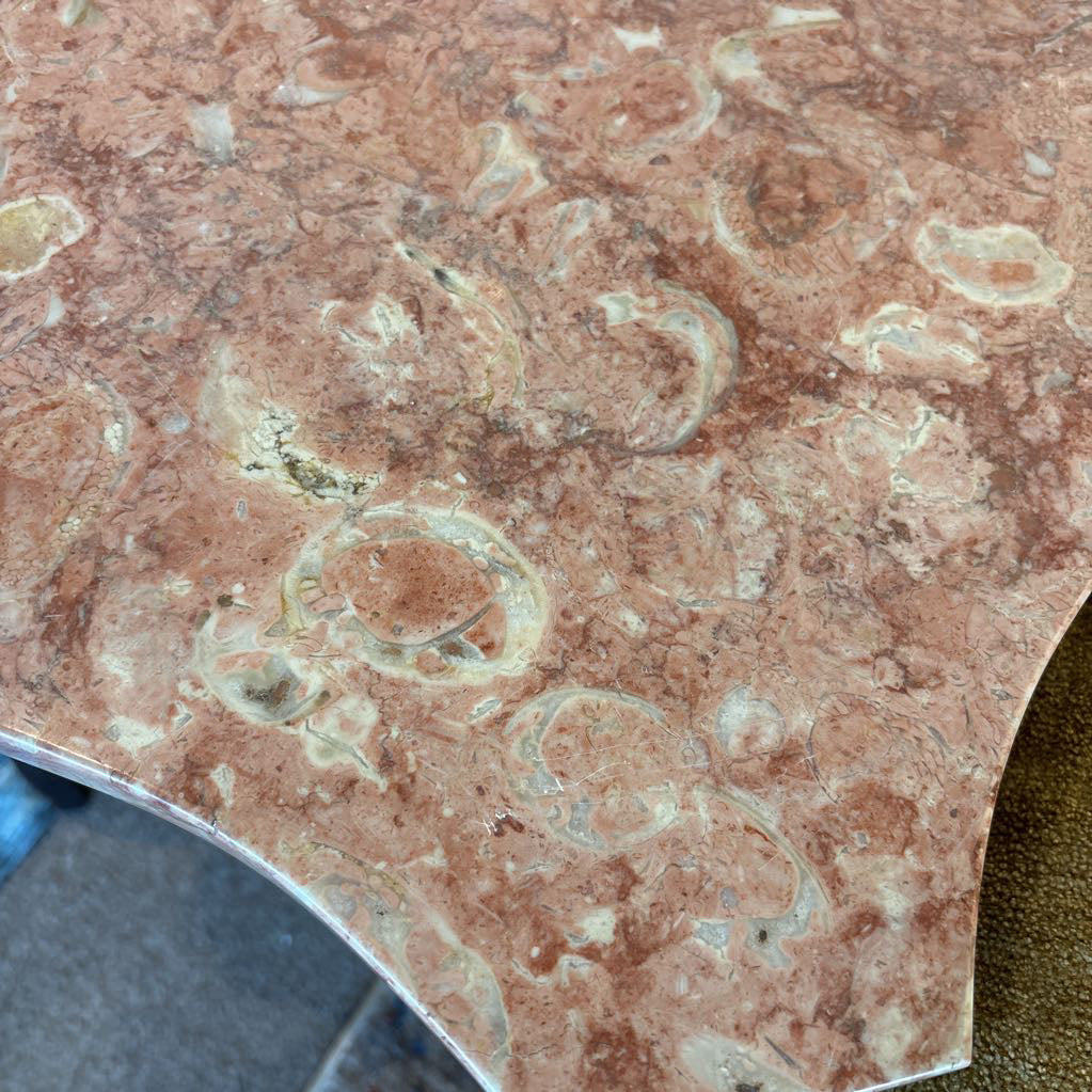 Pink Marble Top Side Table