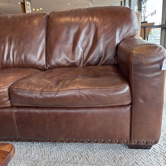 Dark Brown 3 Seat Leather Sofa