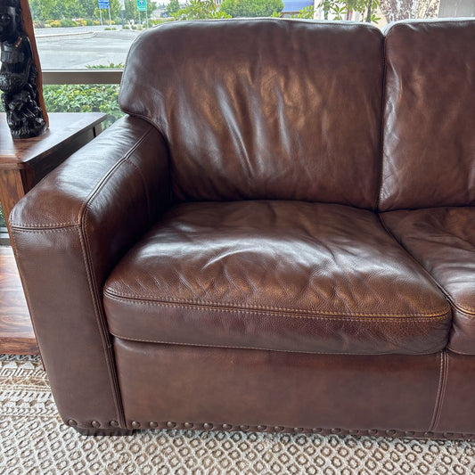 Dark Brown 2 Seat Leather Loveseat U LOVESEATS