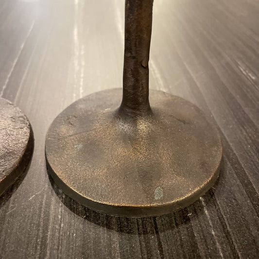 Pottery Barn Cast Metal Candleholder SET OF 2 SMALLS