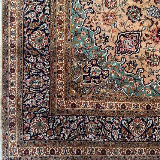 Peach Colored Traditional Silk Rug RUGS