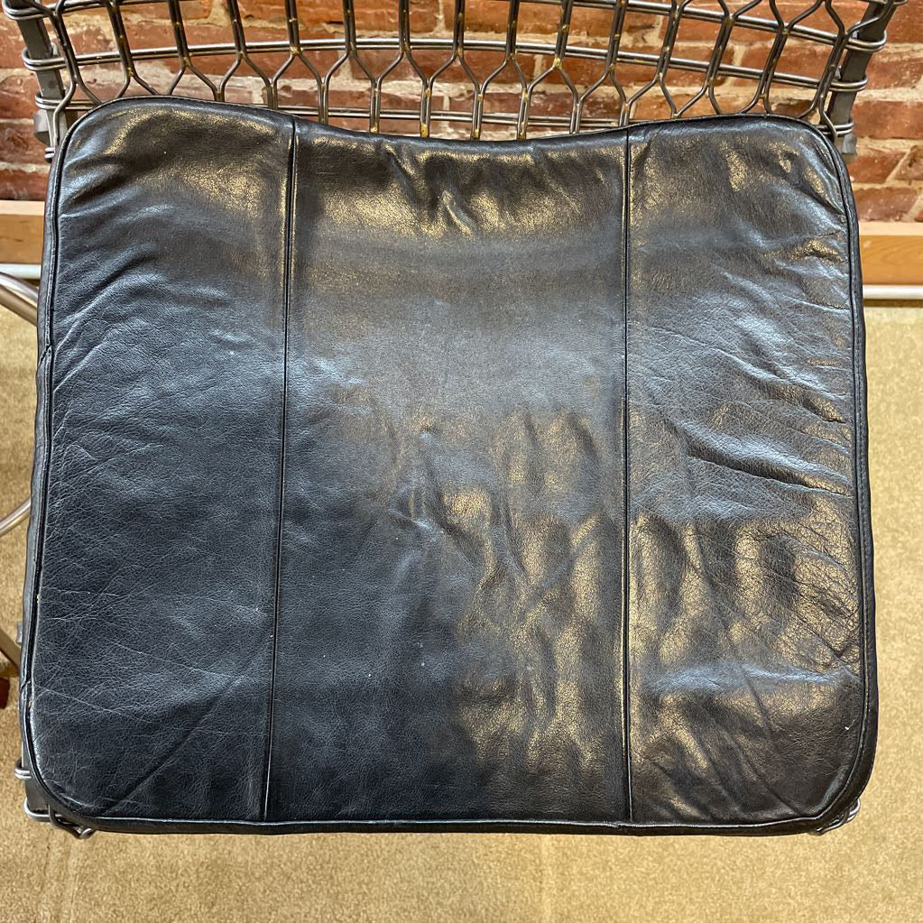 Crate & Barrel Metal Wire Back Counter Stool