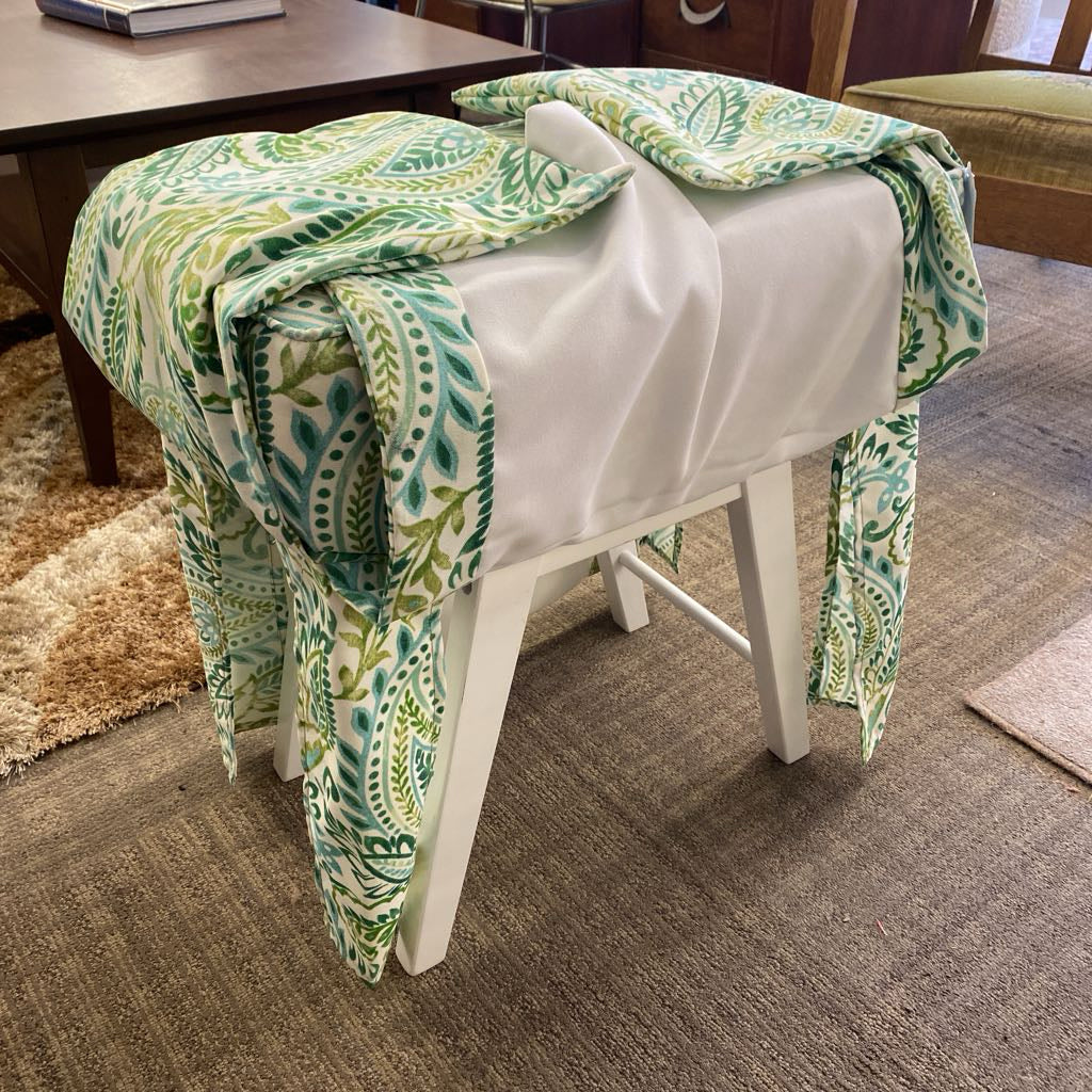 Green Paisley Skirted Stool