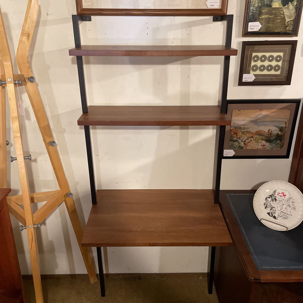 CB2 Wall Mounted Black Metal Frame 3 Tier Open Shelf
