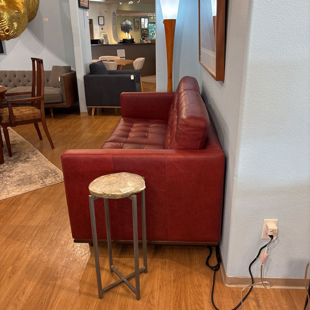 Edith Red Leather Sofa
