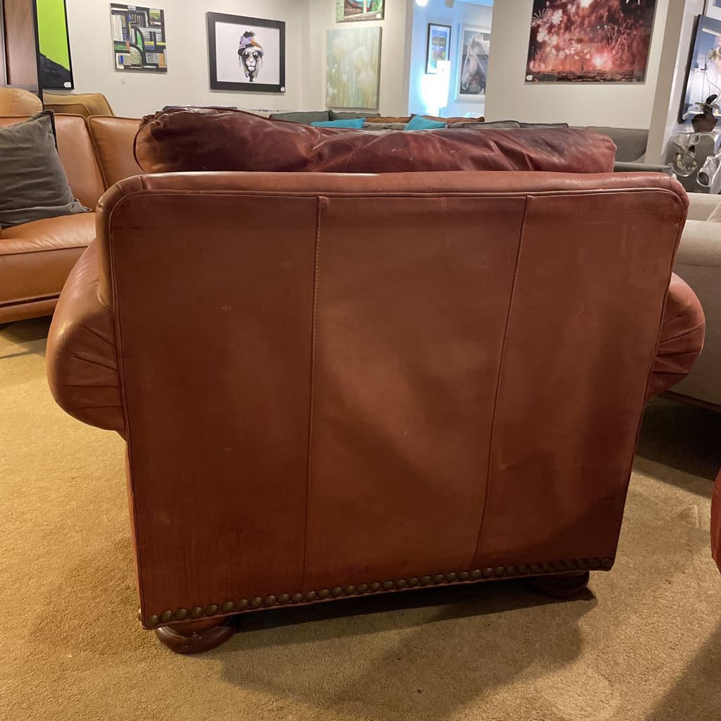 Hancock & Moore Red Leather Studded Chair