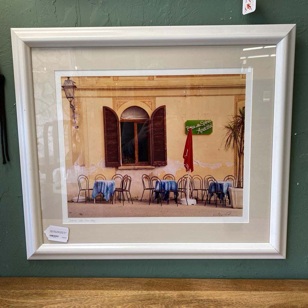 TRATTORIA LAKE COMO, ITALY Signed Framed Photograph