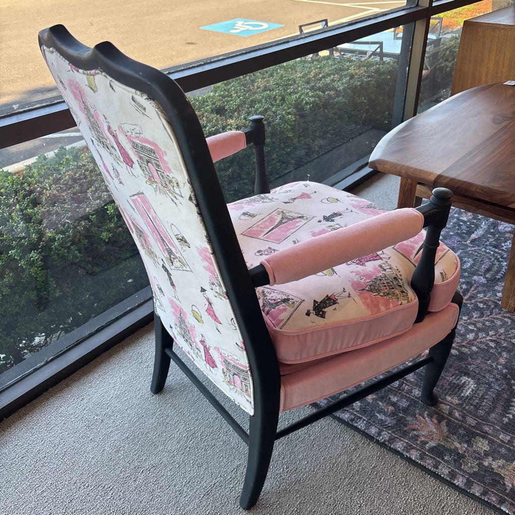 Ethan Allen Italian Velvet w/ Reversable Patterned Seat Cushion