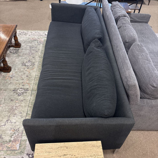 Room & Board Dark Denim Sofa w/ Chrome Legs U SOFAS