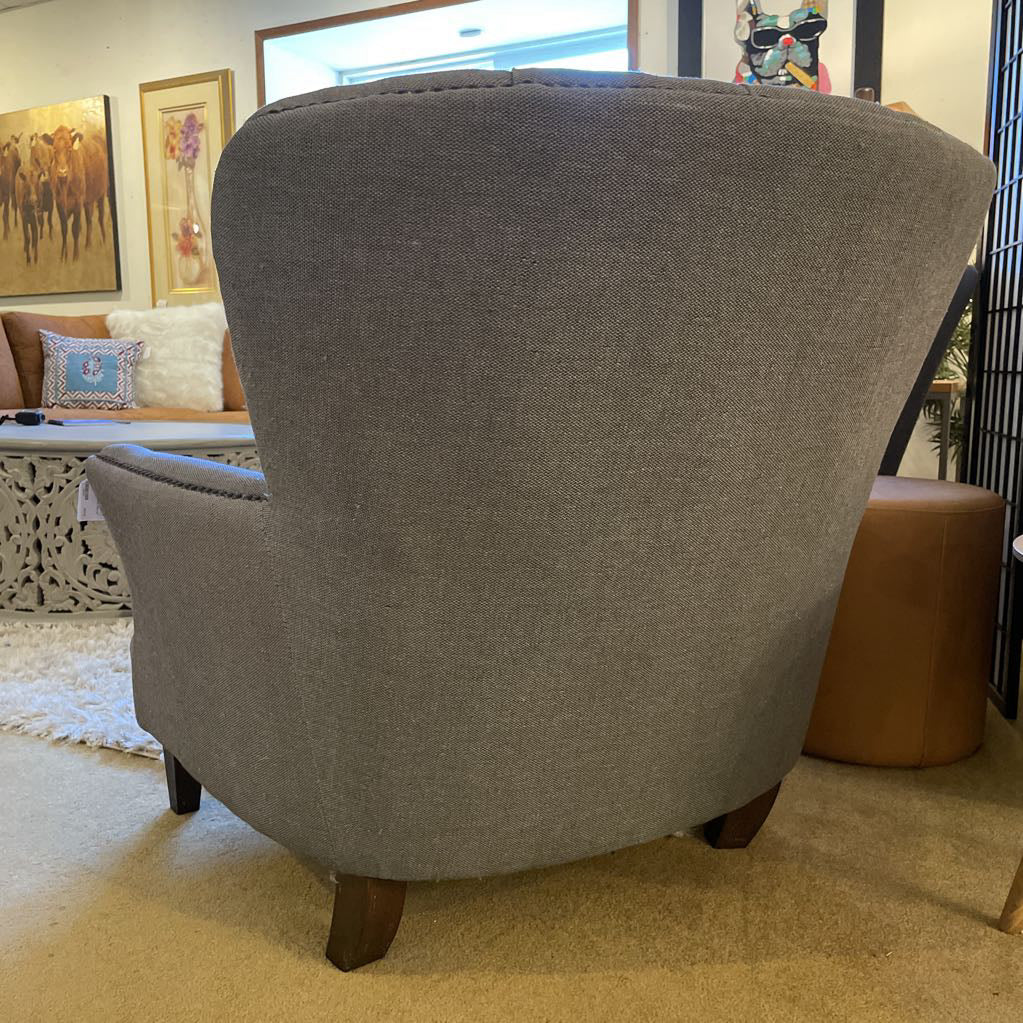 Grey Tufted Back Arm Chair (as is) U ACCENT CHAIRS