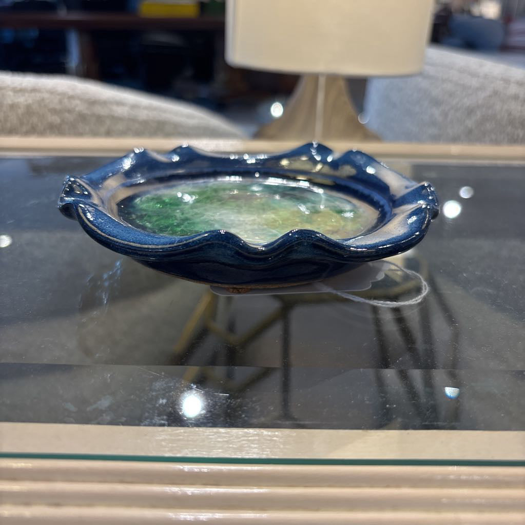 Crushed Glass Blue Platter