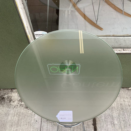 DANIA Round Frosted Glass Top Bar Table