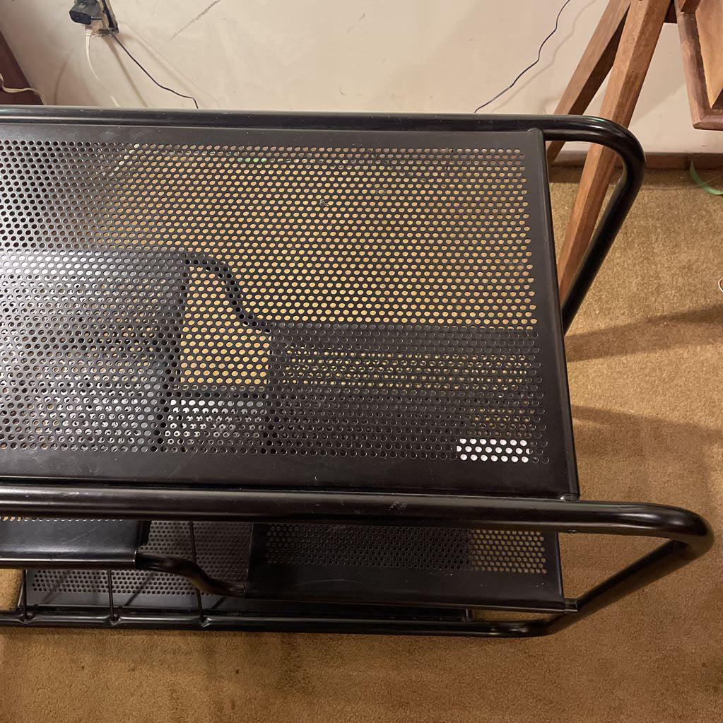 Black Tube Metal Media Stand
