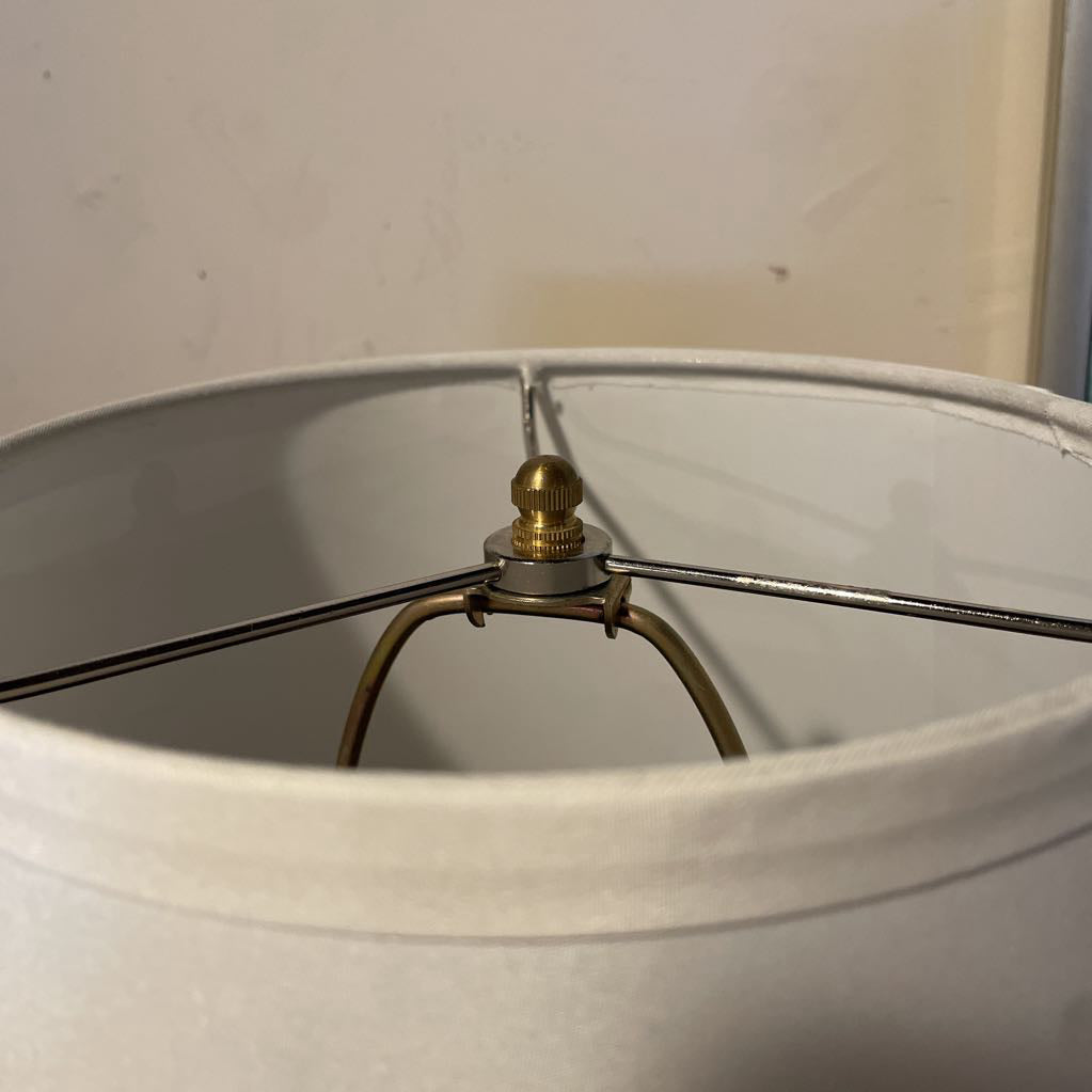 Off white & Offset Desk Lamp with Round Base