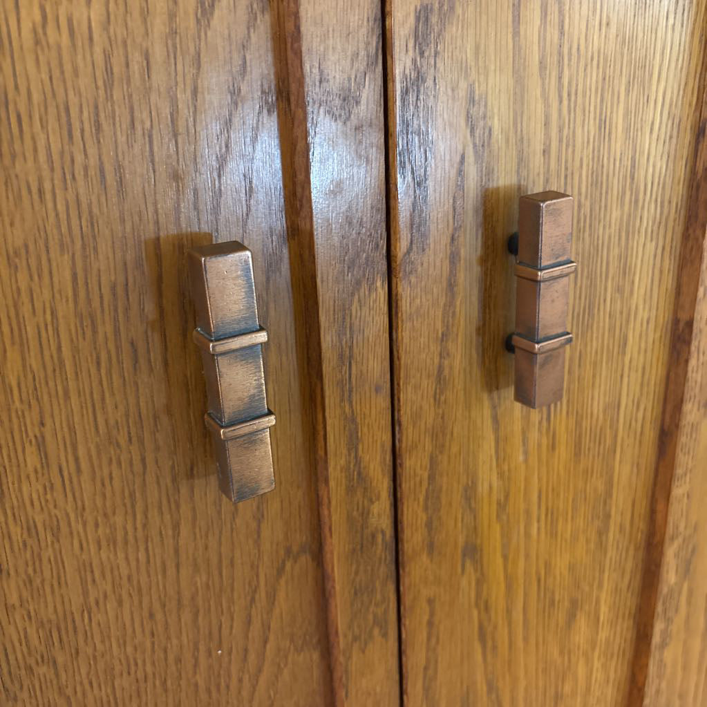 Mission Style Copper Hardware Armoir