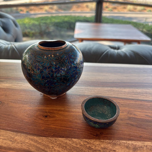 Blue Chinese Lidded Jar SMALLS