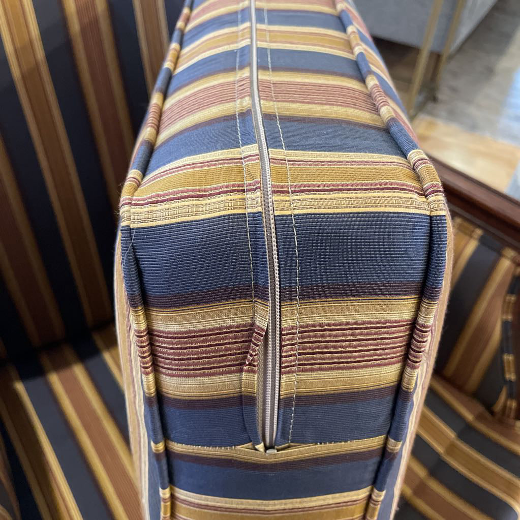 Ethan Allen Gold/Blue Striped Chair
