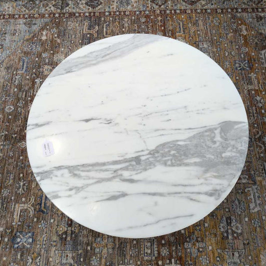 Round Marble Top Coffee Table w/Chrome Base C COFFEE TABLES