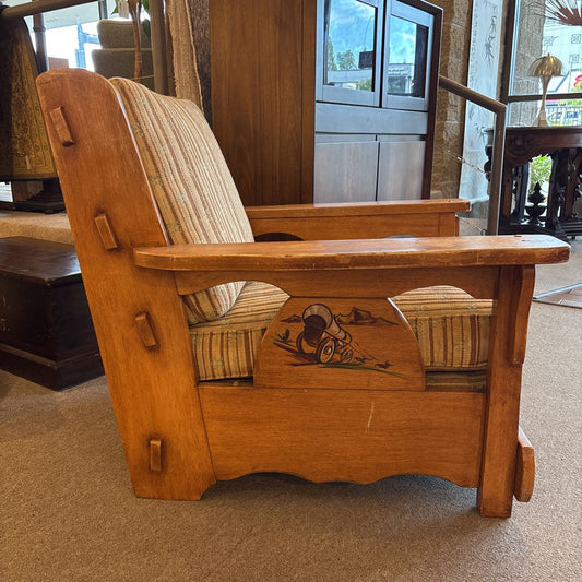 Vintage Wood Frame Ranch Style Accent Chair U ACCENT CHAIRS
