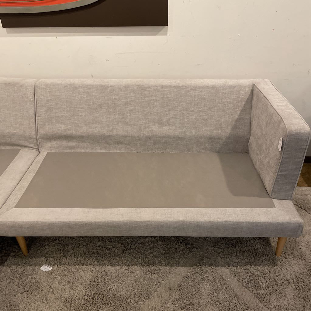 Silver Tufted LAF Sectional