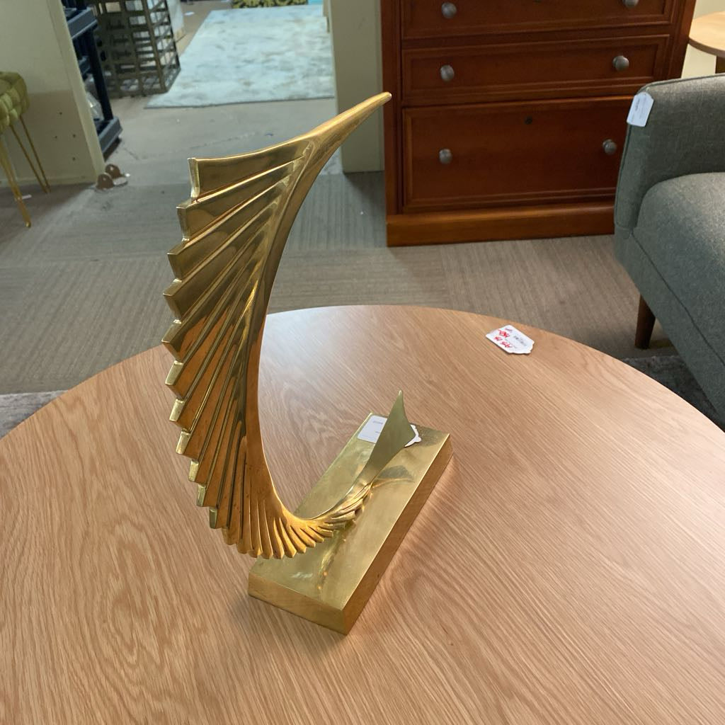 Deco Revival Brass Sailfish Sculpture