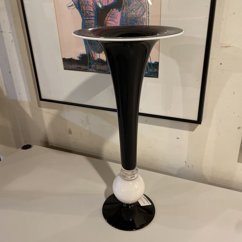 B&W Tall Fluted Vase UNIQUE FINDS