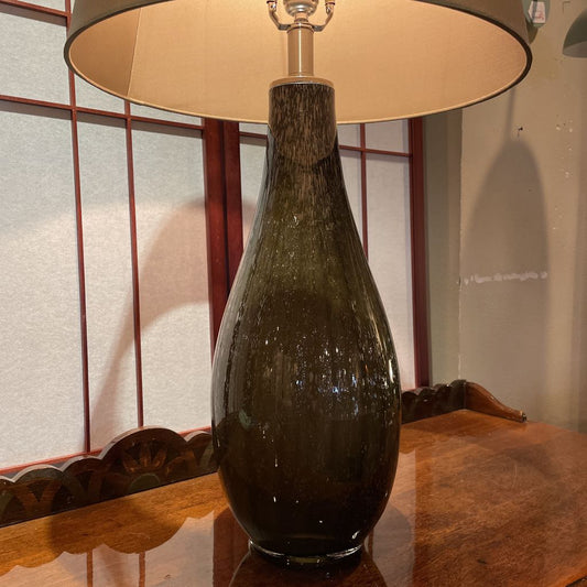 Purple Eggplant Glass Base Table Lamp LAMPS