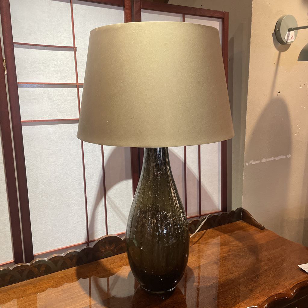 Purple Eggplant Glass Base Table Lamp LAMPS