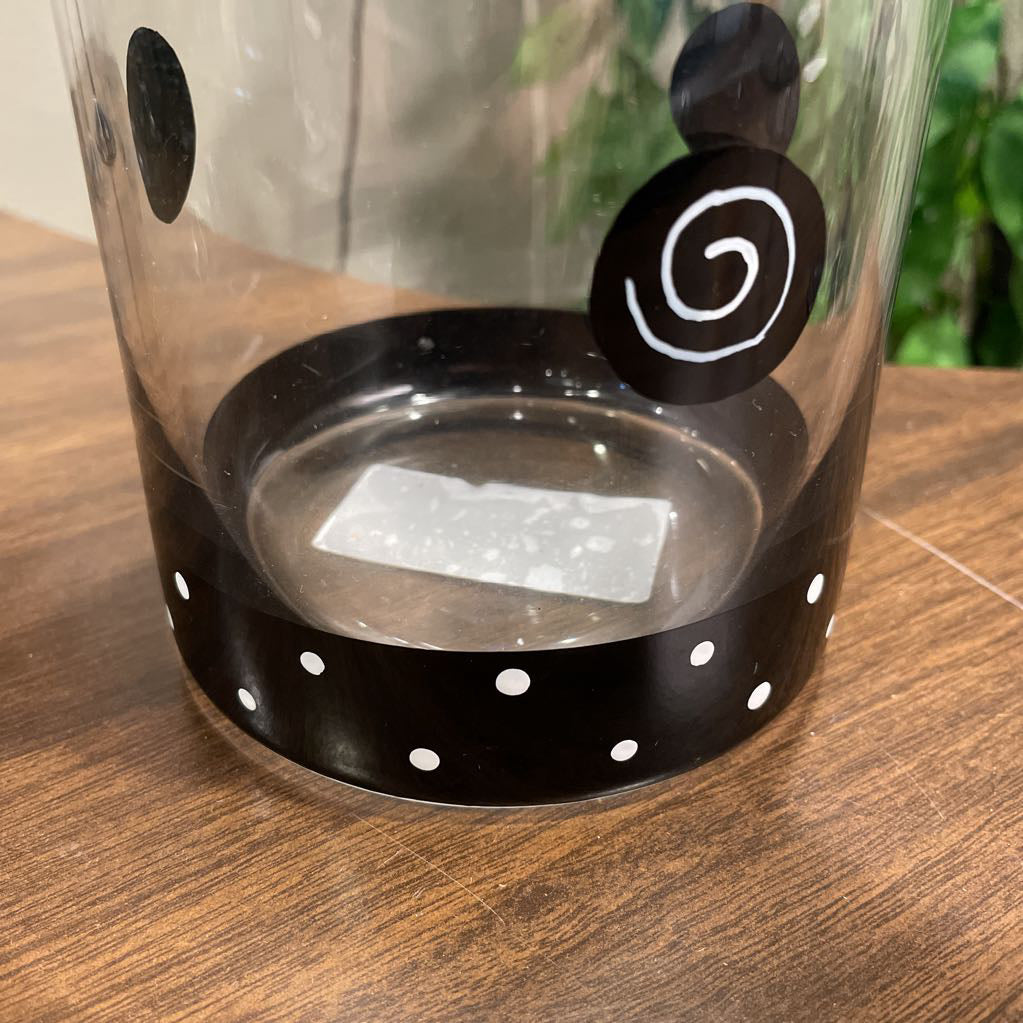 Black Dots and Swirls 7 Glass/Pitcher Martini SET