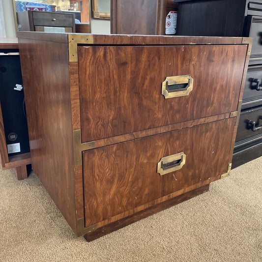 Campaign Style Two Drawer Night Stand C NIGHTSTANDS