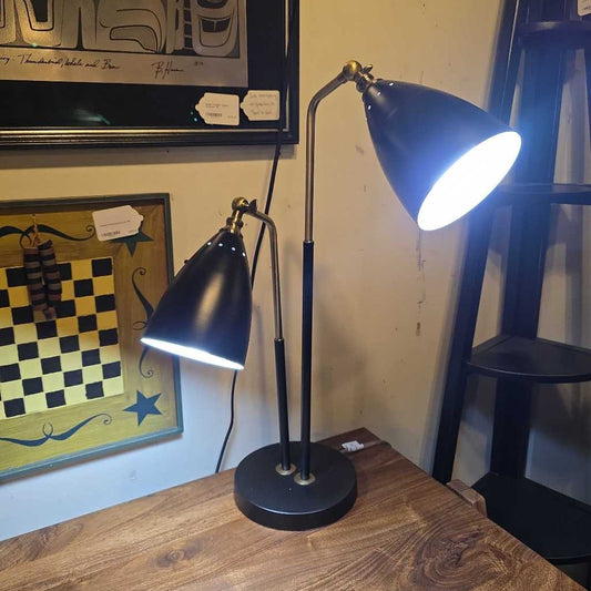 Black & Matte Gold 2 Bullet Light Desk Lamp LAMPS