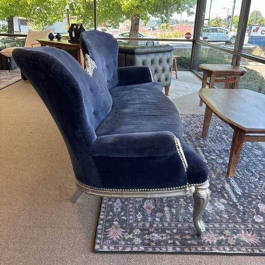 Louis XV Style Blue Velvet Sofa U SOFAS